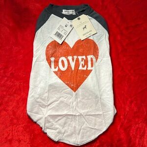 NWT GRAYSON PUP The Label. Size Medium 14-16in dog shirt. Super cute! Says Loved
